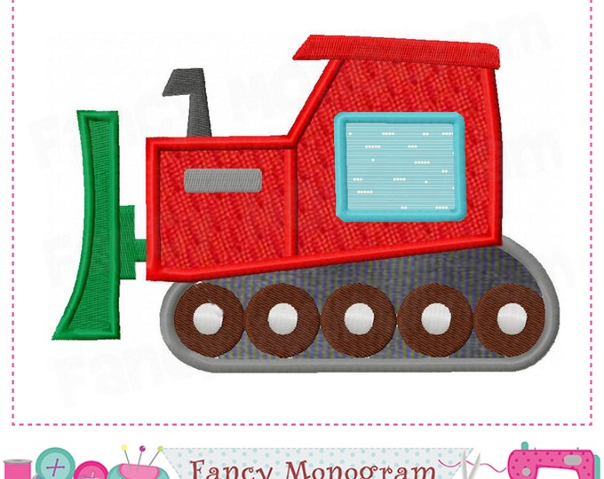 Bulldozer Applique Bulldozer Embroidery Bulldozer Design Etsy