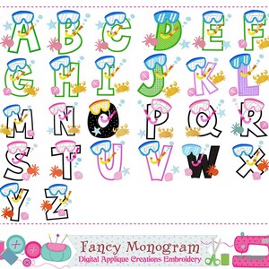 Dive Theme Embroidery Alphabet - Nautical Applique Monogram Letters ...