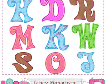 Borduurontwerpen met lettertypeappliqué voor monogramletters 1621