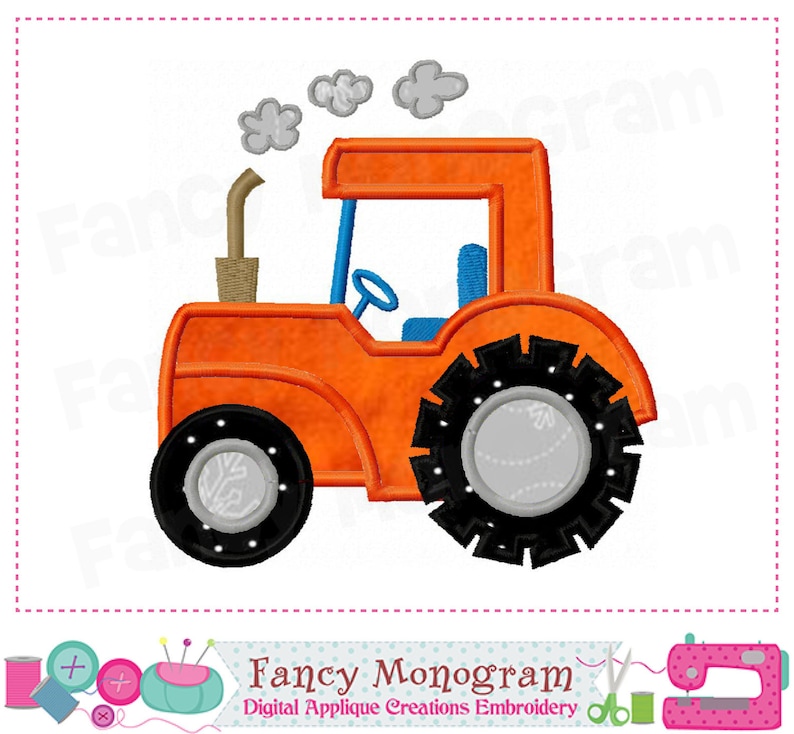 Tractor Applique Tractor Design Tractor Embroidery Etsy