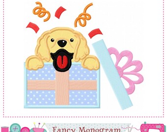 Labrador Puppy Applique Embroidery Design: 4 Sizes (Instant Download)