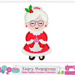 Mrs. Claus Christmas Applique Embroidery Design - Machine Embroidery Pattern - Shirt clothes embrodiery INSTANT DOWNLOAD-249MC
