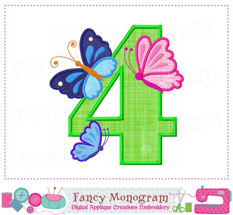 Butterfly Numbers Applique Butterfly Numbers Embroidery - Etsy