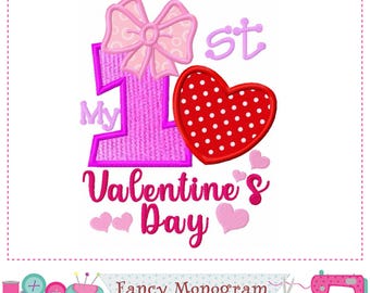 Bordado para el primer día de San Valentín - Diseño de aplique de lazo de corazón - 260B