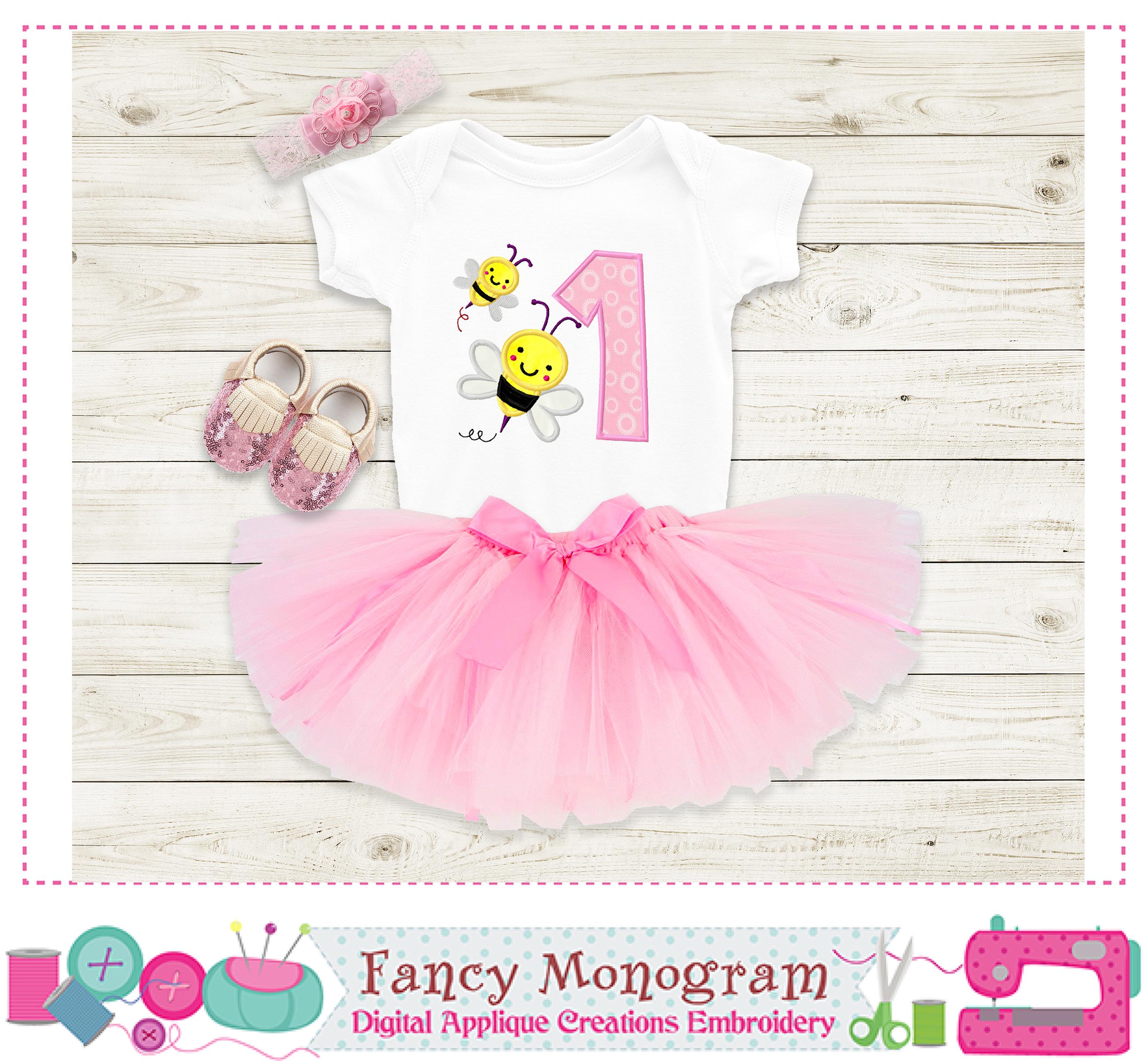 Numbers Bumble Bee Applique Design Machine Embroidery -1557 - Etsy