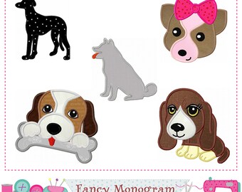 Welpe Hund Applikation Stickmuster, Maschinenstickerei Muster 242D