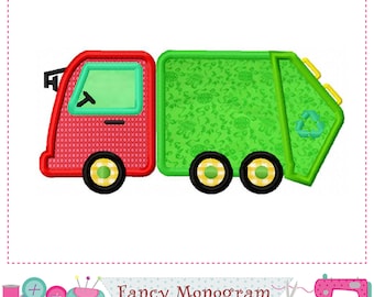 Garbage Truck Applique Embroidery Design -2272