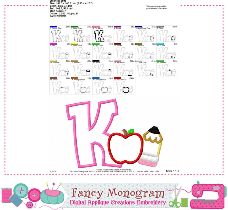 Apple Monograms Embroidery Font - Back to School Alphabet Applique ...