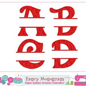 Ricamo con alfabeto a disegno diviso - Modelli di applique con caratteri - 242P