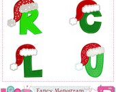 Christmas Machine Embroidery Fonts | Santa Letters Monogram Alphabet Applique Set -1492