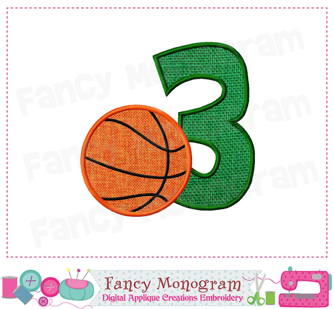 Basketball Numbers Applique Basketball Numbers Embroidery Etsy