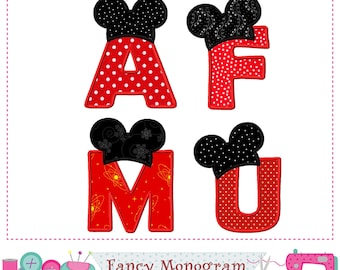 Mickey Mouse Machine Embroidery Fonts - Alphabet Monogram Design -1532