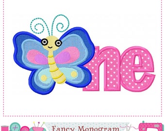 ONE Applique - Butterfly Machine Embroidery Design(Digital Download) 247OB