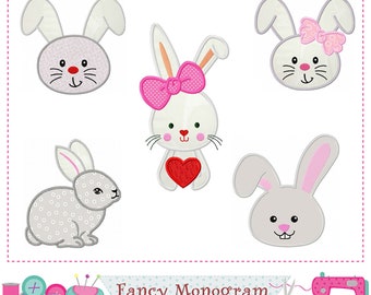 Bunny Applique Embroidery Set design -246B