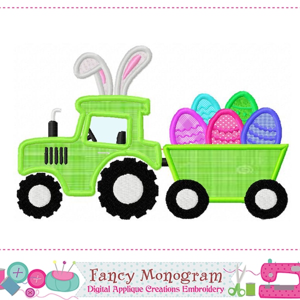 Easter applique embroidery design - Tractors applique embroidery design - Bunny applique embroidery design - Easter Eggs design-233ET