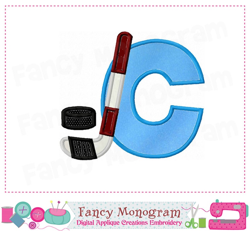 Ice Hockey Alphabet Embroidery Ice Hockey Letters Applique Etsy