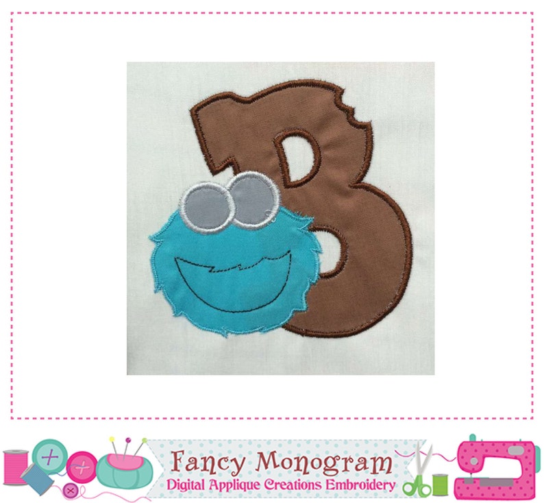 Cookie Monster Alphabet Embroidery Cookie Monster Monograms - Etsy