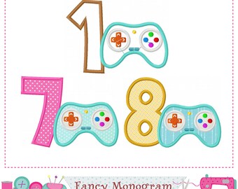 Game Controller Numbers Machine Embroidery Applique -232G