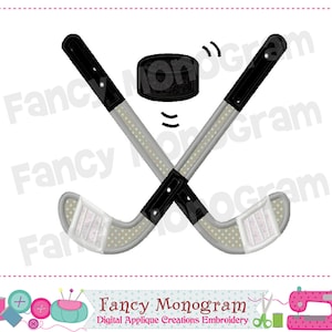 Ice Hockey Applique Embroidery - Winter Sports Machine Embroidery Design