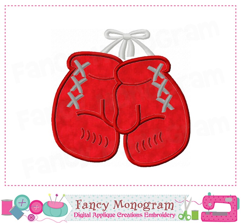 Boxing Gloves Applique Boxing Embroidery Boxing Design Etsy