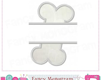 Split design for Dog bone applique embroidery - Machine embroidery