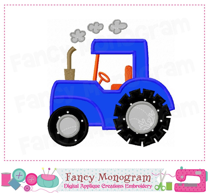 Tractor Applique Tractor Design Tractor Embroidery Etsy