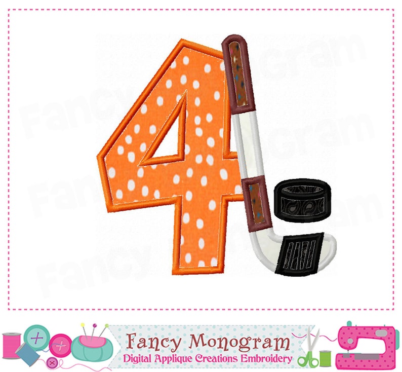 Ice Hockey Numbers Applique Ice Hockey Embroidery Winter Etsy