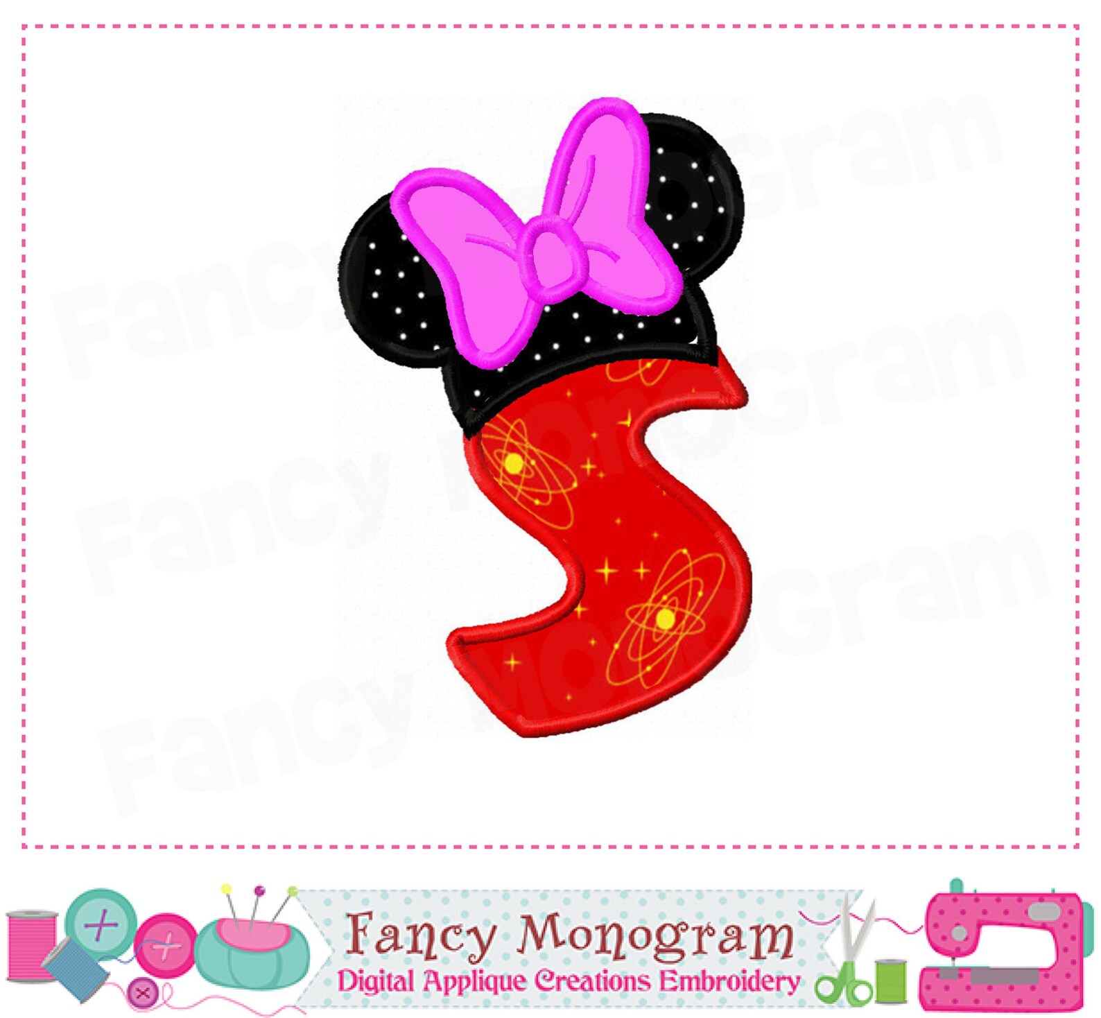 Bordado minnie alphabet Minnie Monogram AZ applique Etsy España