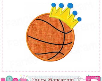 Basketball with Crown Machine Embroidery Design | Sporty Embroidery Pattern -01