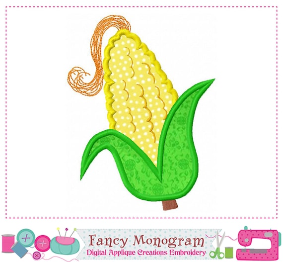 Corn Embroidery Corn Applique Corn Design Thanksgiving Etsy