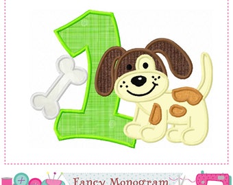 Puppy applique embroidery design - Dog machine embroidery -1711