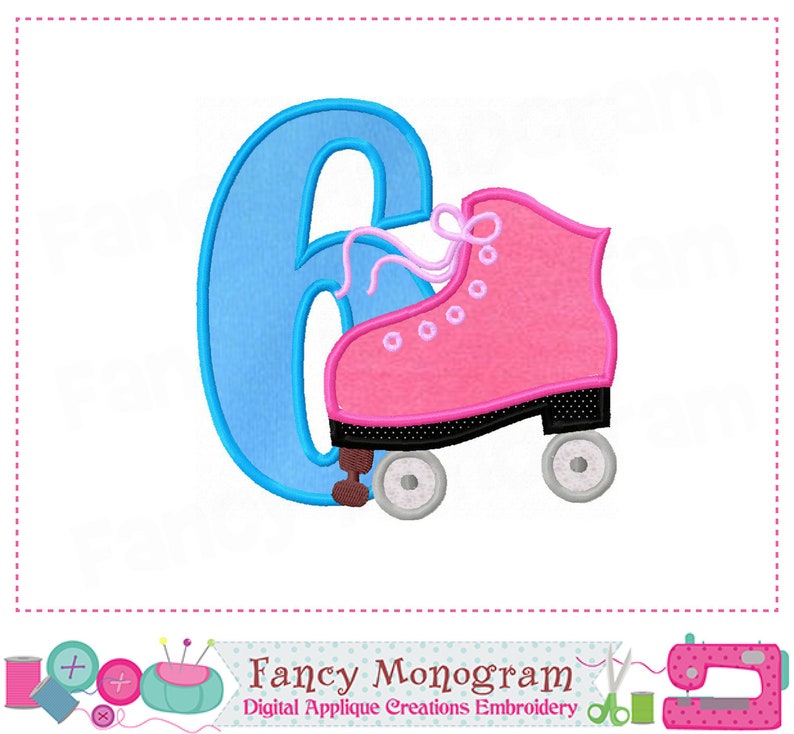Roller Skate Numbers applique Roller Skate Numbers Etsy
