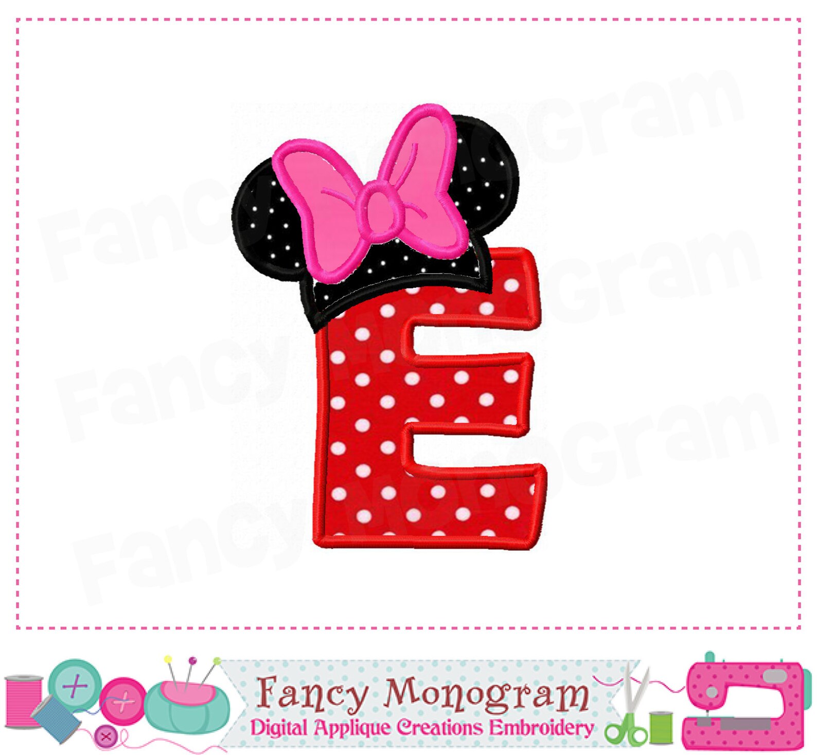 Bordado minnie alphabet Minnie Monogram AZ applique Etsy España