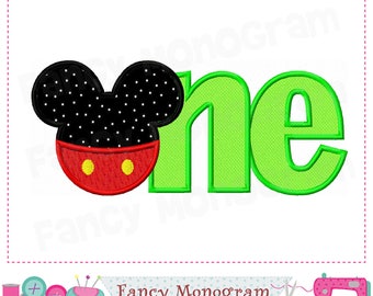 ONE-appliqué - Mickey Mouse-appliqué-borduurpatroon voor machinaal stikken -1755
