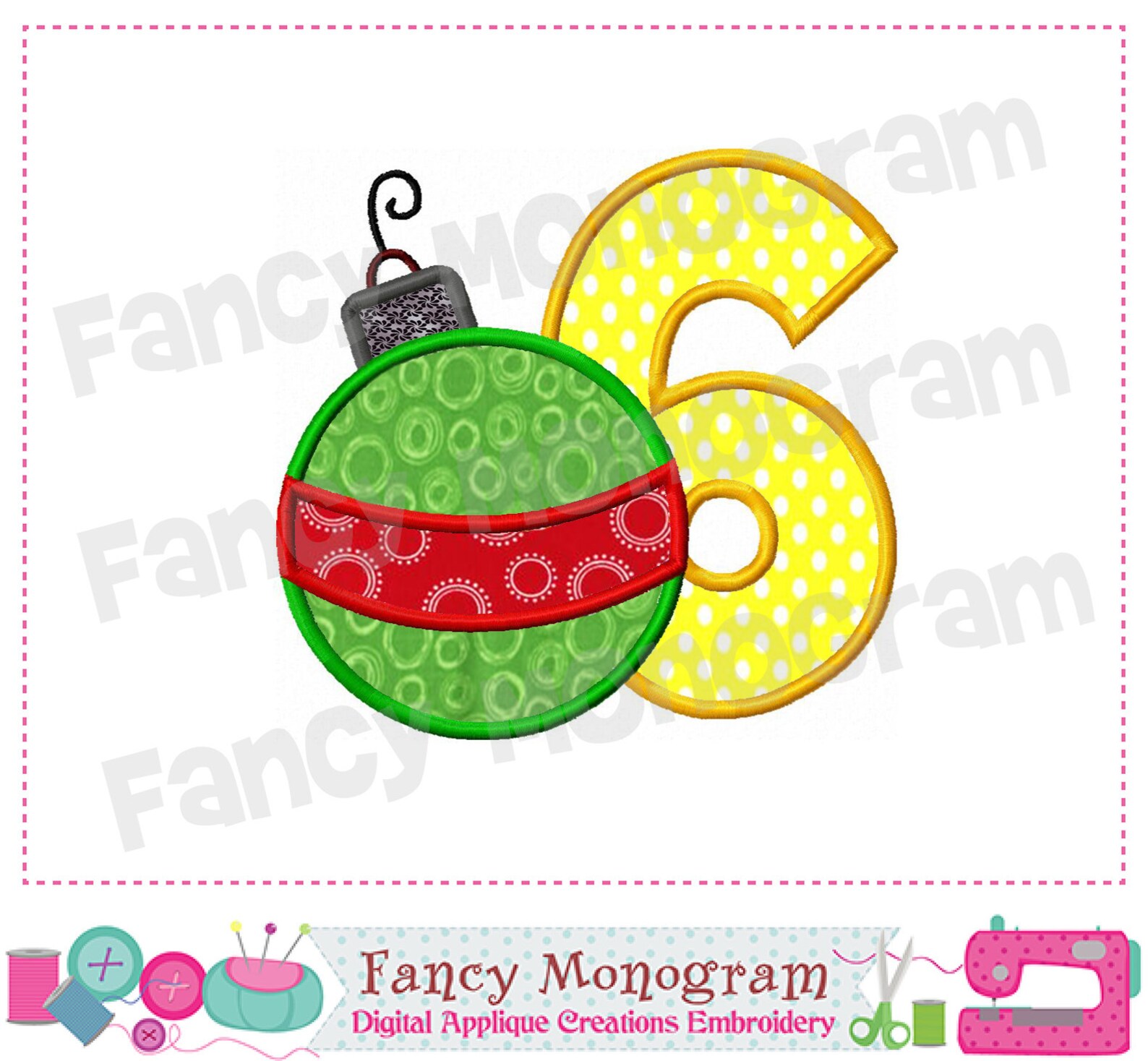 Christmas Ornament Numbers applique Christmas numbers Etsy