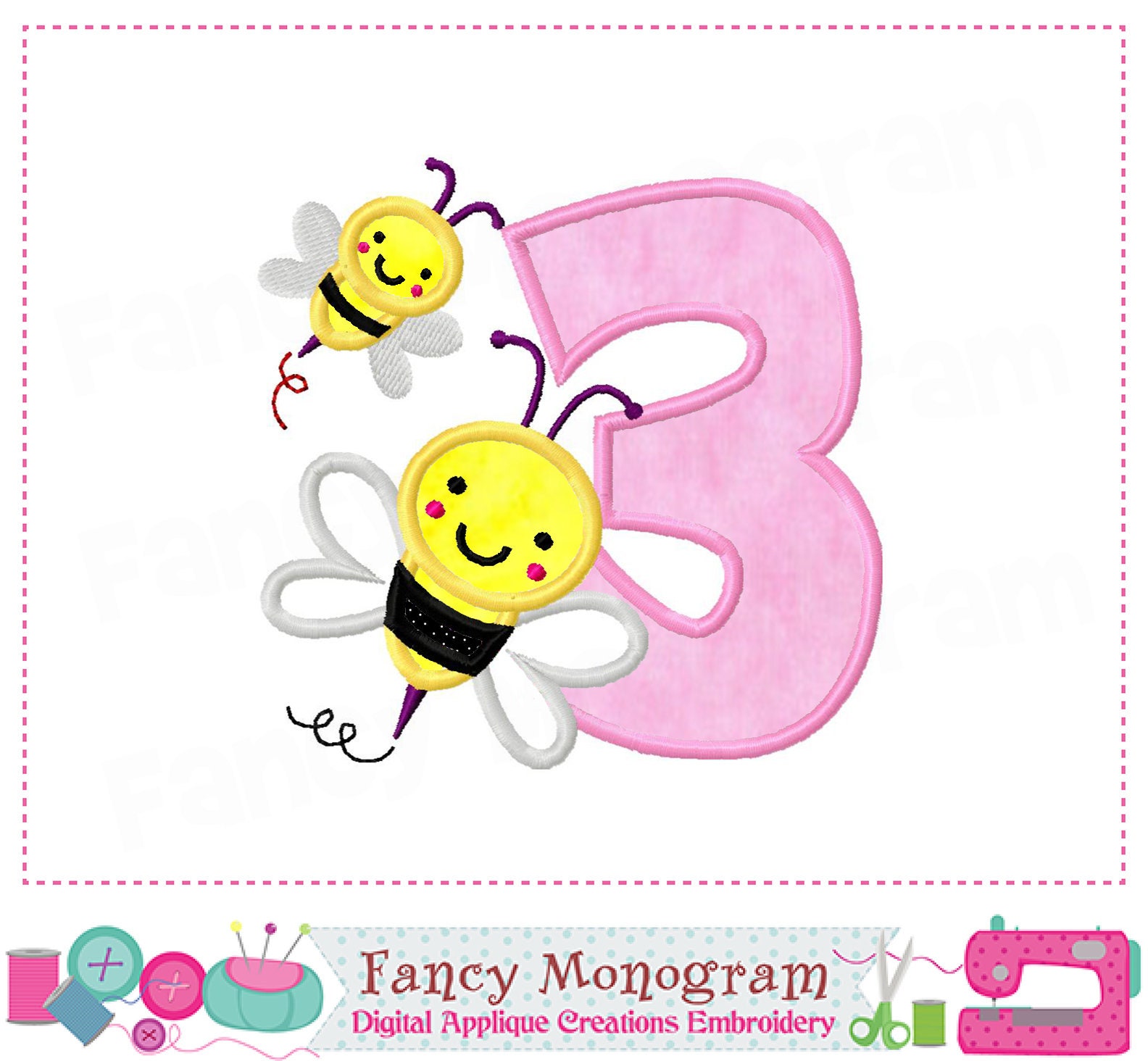 Numbers Bumble Bee Applique Design Machine Embroidery -1557 - Etsy