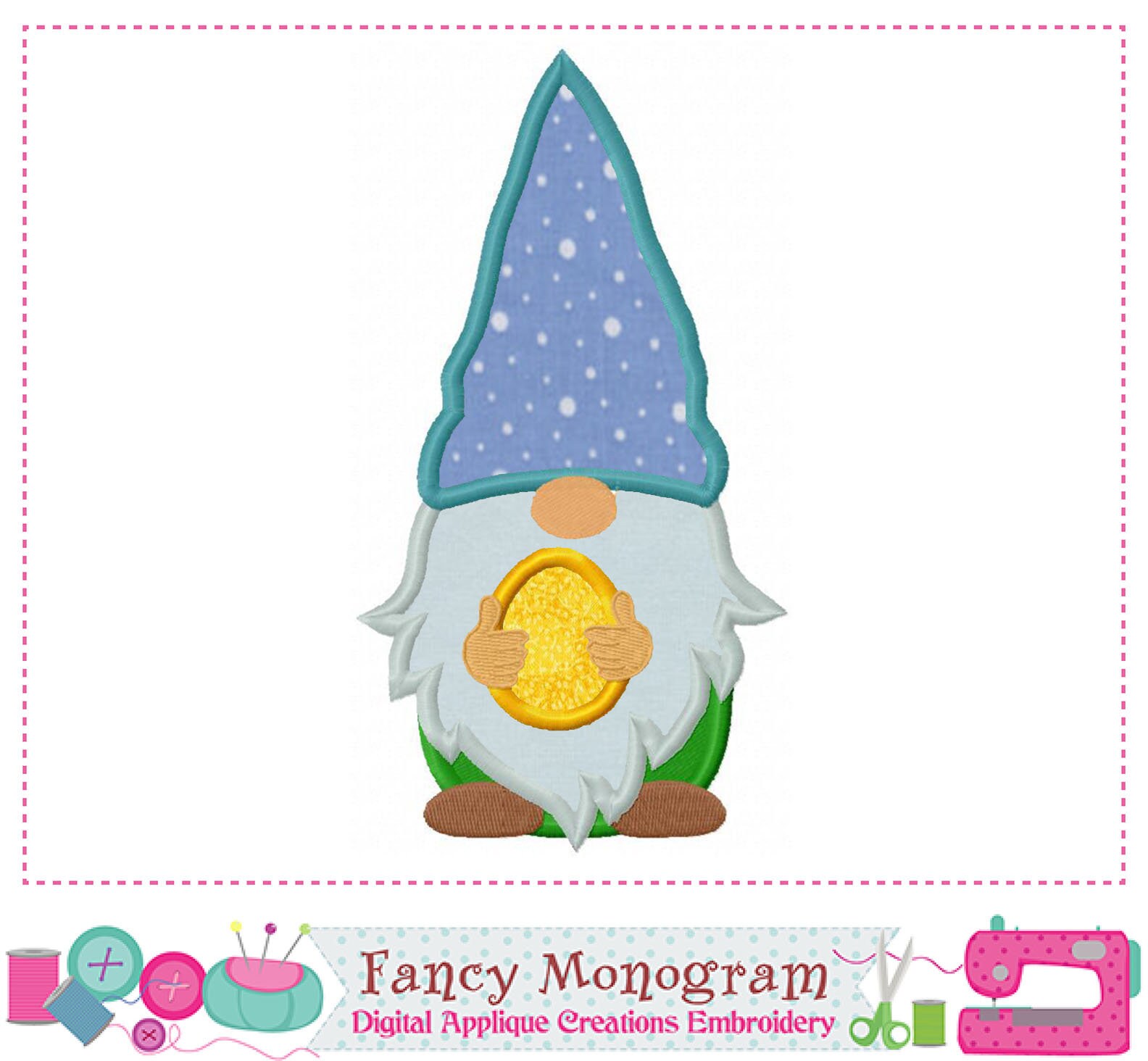 Easter Gnome design Gnome applique Easter applique design Etsy