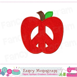 Back to School Apple Applique Embroidery Design for Machine Embroidery