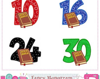 Bible Numbers Applique Embroidery - Faith-Inspired Dector -2312G