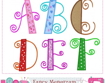 Diseño de puntada de alfabeto: Bordado de fuente y aplique de letras (descarga digital) 9101