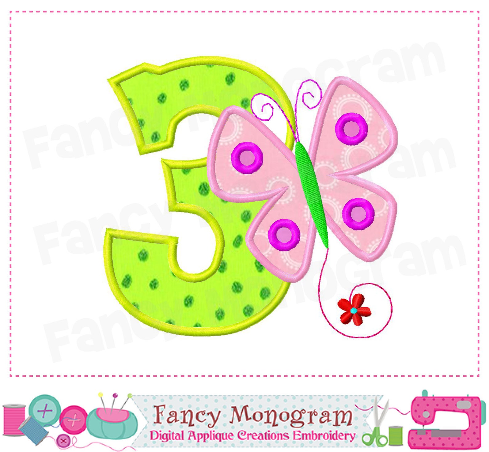 Butterfly Numbers Applique Birthday Numbers Embroidery Etsy