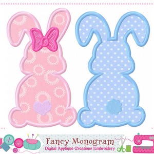 Bunny Bow Embroidery Design - Easter Spring Decor  -2531