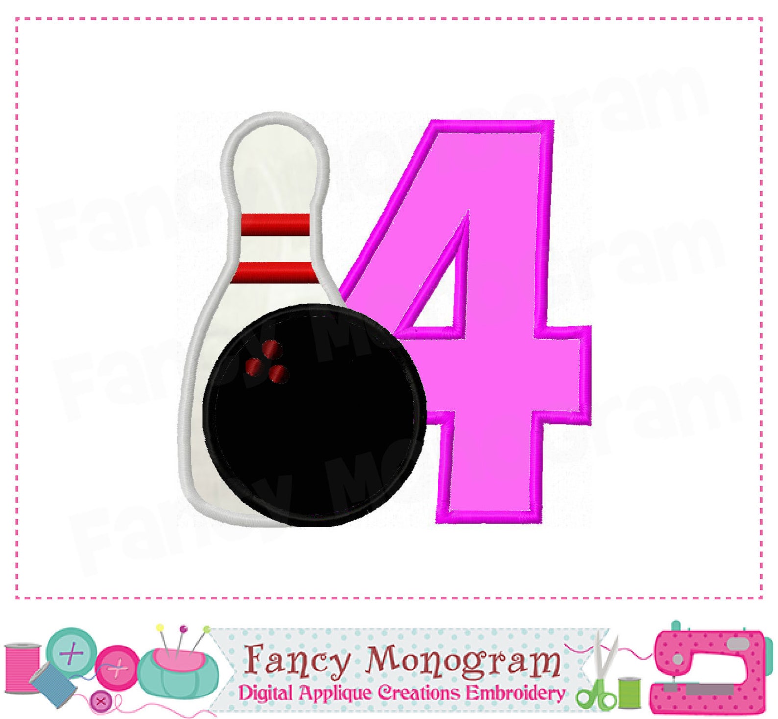 Bowling Numbers Applique Birthday Numbers Applique Bowling Etsy