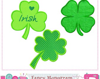 St. Patrick's Day Four-Leaf Clover Shamrock Applique Embroidery set -1833
