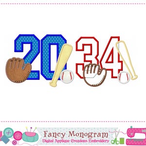 Honkbal nummers stoffen borduurmachine ontwerp (5 x 7, 6 x 10, 7 x 10, 8 x 12) 2261