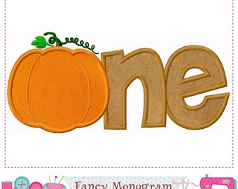 ONE applique design - Thanksgiving Pumpkin Embroidery -1795
