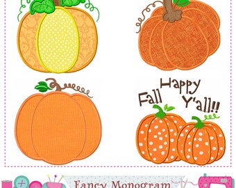 Autumn Harvest Pumpkin Applique | Festive Thanksgiving Embroidery Decor -245P
