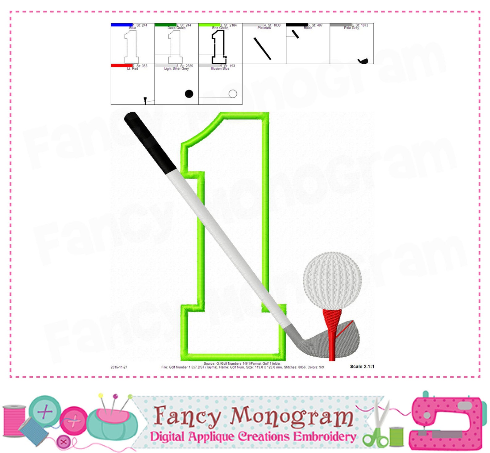 Golf Number 1 Applique Birthday Number 1 Applique My 1st Etsy