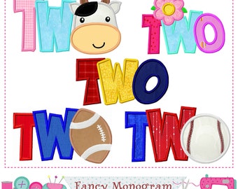 TWO Applique - Cow Football Embroidery Design 242O