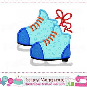 Ice Skates Applique Embroidery Design - Winter Sports DIY Crafting - shirt design